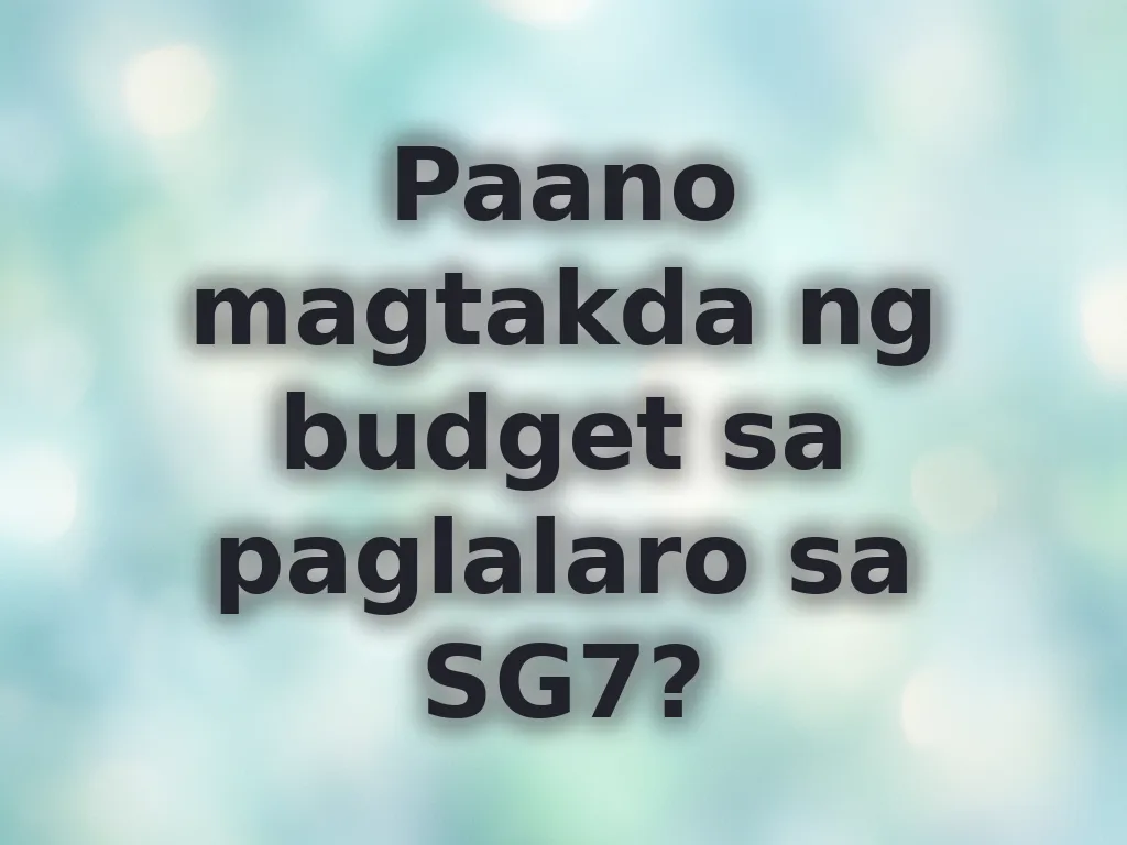 SG7 Budget Guide